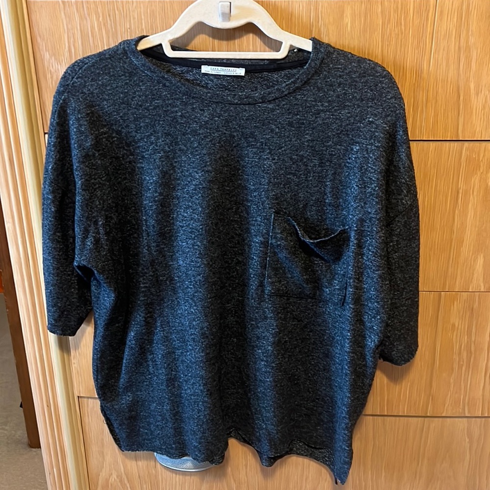 Zara, grey, short sleeve sweater